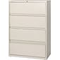 Lorell Receding Lateral File with Roll Out Shelves, Putty, 36"