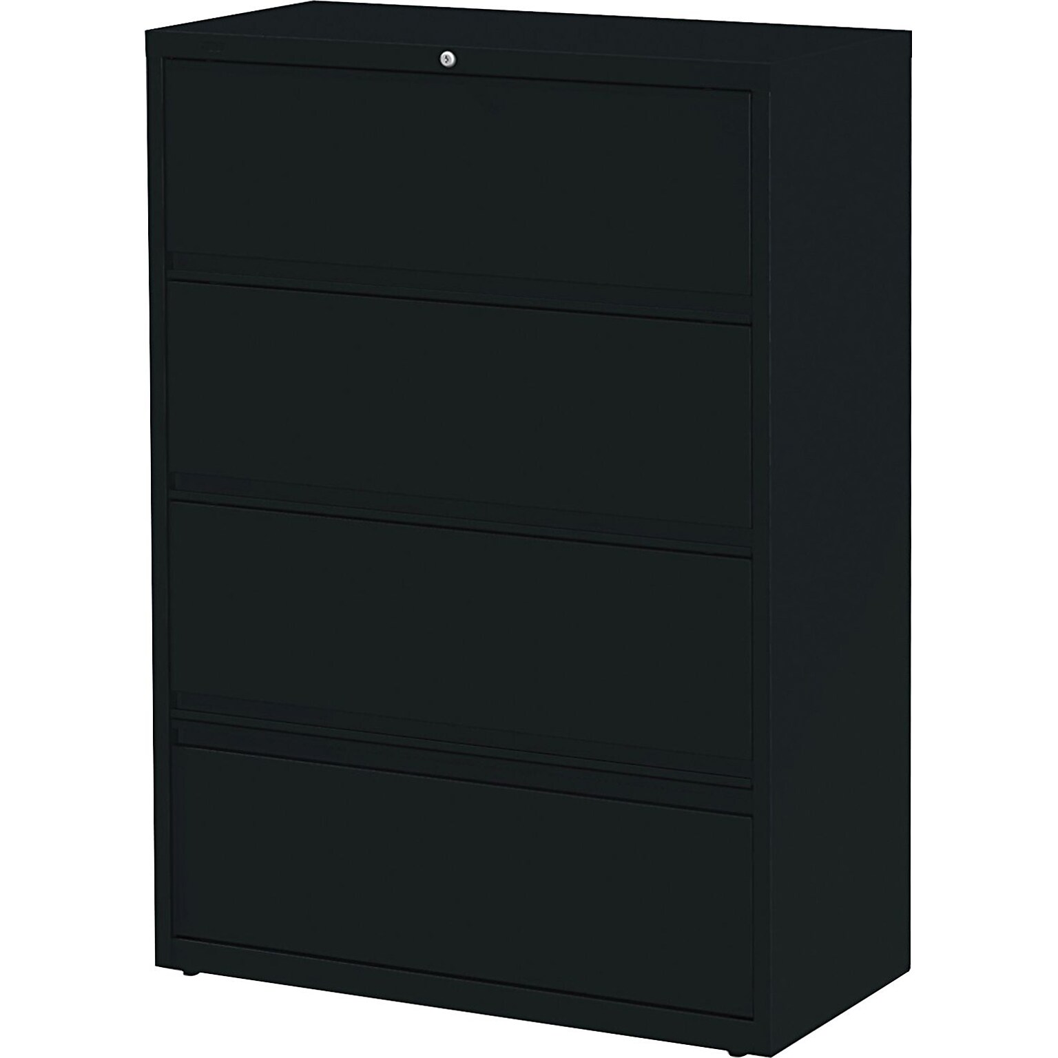 Lorell Fortress Series 36 4-Drawer Lateral File with Roll Out Shelves, Black (LLR43511)