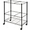 Lorell 3 Shelf Metal Mobile Wire File Cart with Wheels, Black (LLR45650)
