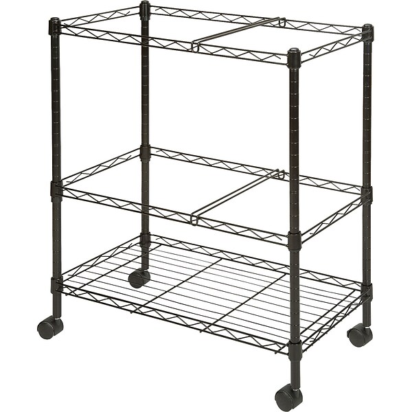 Lorell Mobile Wire File Cart, Black