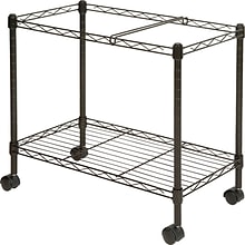 Lorell 2 Shelf Metal Mobile File Cart with Wheels, Black (LLR45651)