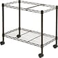 Lorell 2 Shelf Metal Mobile File Cart with Wheels, Black (LLR45651)