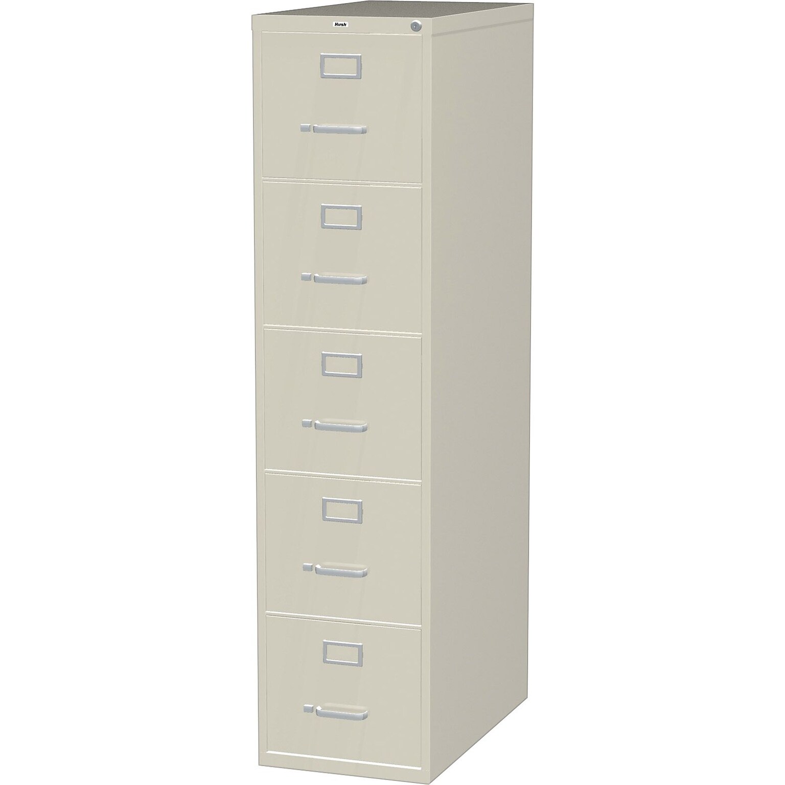 Lorell Fortress Series 5-Drawer Vertical File Cabinet, 15W x 26.5D x 61H, Putty (LLR48497)
