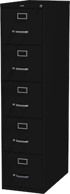 Lorell Commercial Grade Vertical File Cabinet, Black, 15 x 26.5 x 61