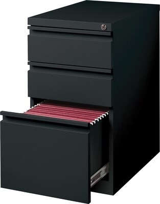 Lorell 23 3-Drawer Mobile Vertical File Cabinet, Letter, Black (LLR49527)