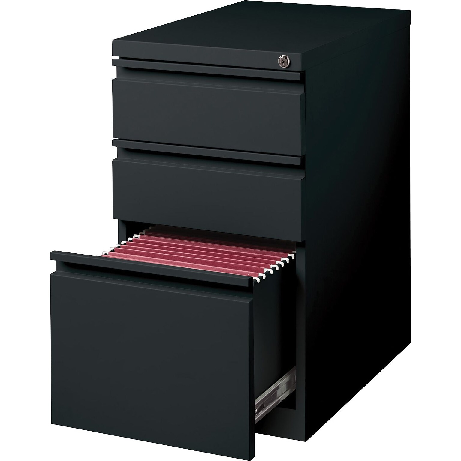 Lorell 23 3-Drawer Mobile Vertical File Cabinet, Letter, Black (LLR49527)