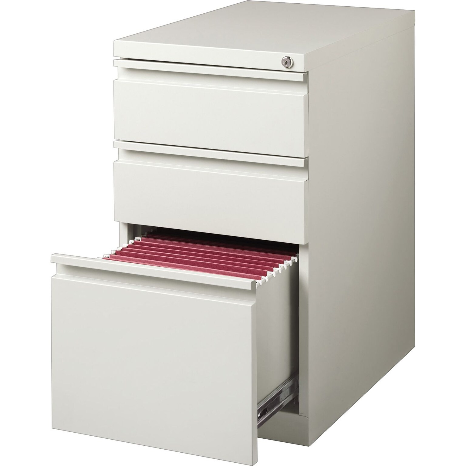 Lorell 23 3-Drawer Mobile Vertical File Cabinet, Letter, Light Gray (LLR49528)