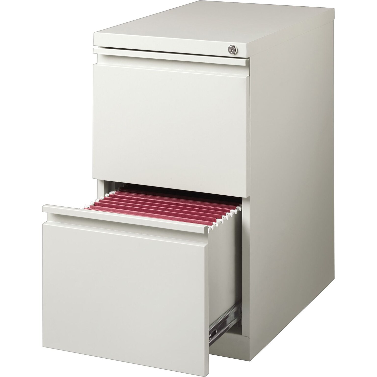 Lorell 2-Drawer Mobile Vertical File Cabinet, 15W x 22.9D x 27.7H, Letter, Light Gray (LLR49531)