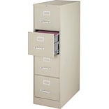 Lorell 4-Drawer Lockable Vertical File Cabinet, 52H x 18W x 26.5D, Putty (LLR60197)