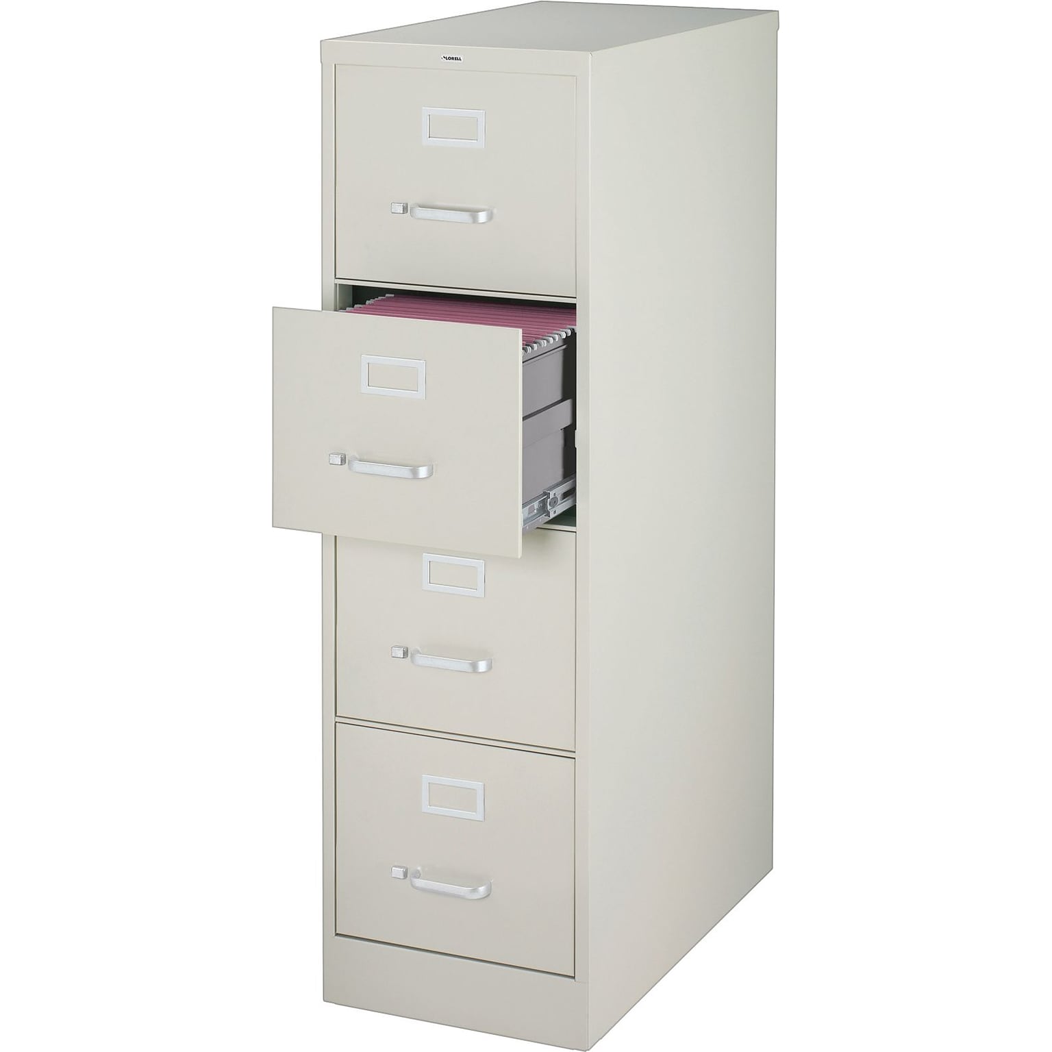 Lorell Fortress Series 4-Drawer Vertical File Cabinet, Legal, Light Gray (LLR60199)