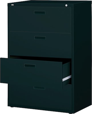 Lorell Value 4-Drawer Lateral File, 30W x 18.6D x 52.5H, Black (LLR60560)