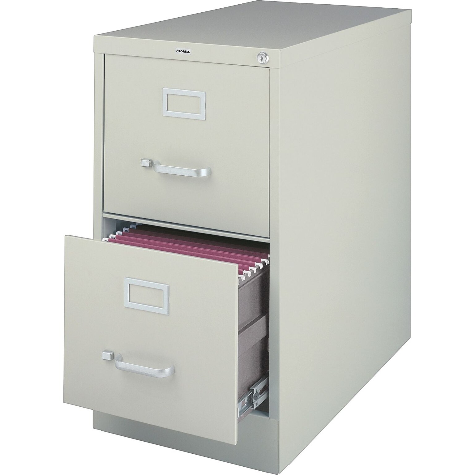 Lorell Fortress Series Vertical File Cabinet, Legal, 18W x 26.5D x 28.4H, Light Gray (LLR60662)