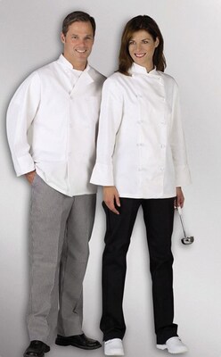 Medline Pearl Button Chef Coats, White, XL