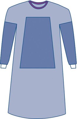 Medline Eclipse Sterile Fabric-reinforced Surgical Gowns, Blue, Large, Hook and Loop, 30/Pack
