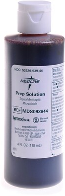 Medline Povidone Iodine Prep Solutions, 2 oz, 1%, 48/Pack
