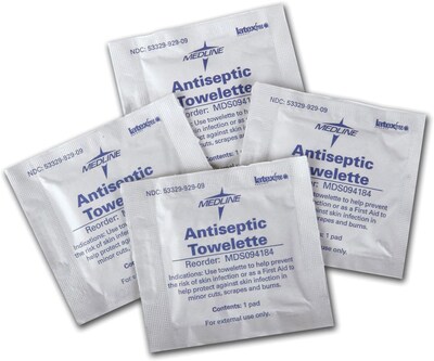 Medline Antiseptic Towelettes, 5 x 7 Size, 1000/Pack