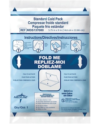 Rapid Aid Instant Cold Packs, 6 L x 5 W, 50/Pack