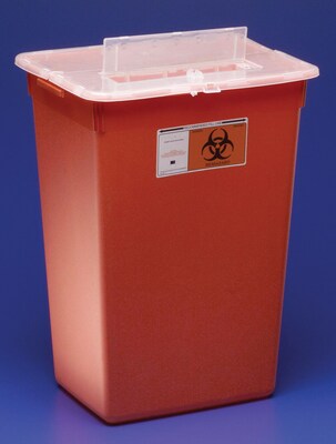 Scott Containers Biohazard Sharps Containers, 18 gal., 7/Pack