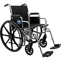 Medline Excel K1 Basic Wheelchairs, 18 W x 16 D Seat, Permanent Full Length Arm, Swing Away Leg