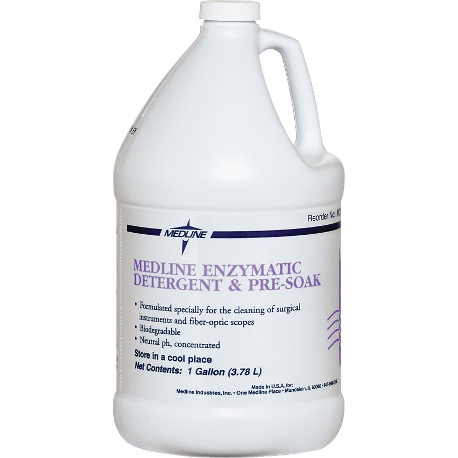 Medline Dual Enzymatic Surgical Instrument Detergent and Presoak, 1 gal Size