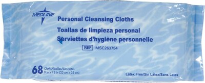 Economy Wet Wipes; 12'' L x 8'' W, Fragrance, Soft Pack Container, 816/Pack