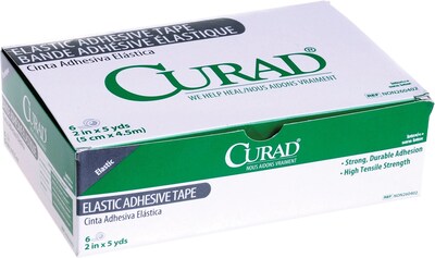 Curad® Elastic Adhesive Tape Bandages, 5 yds L x 3 W, 4/Box