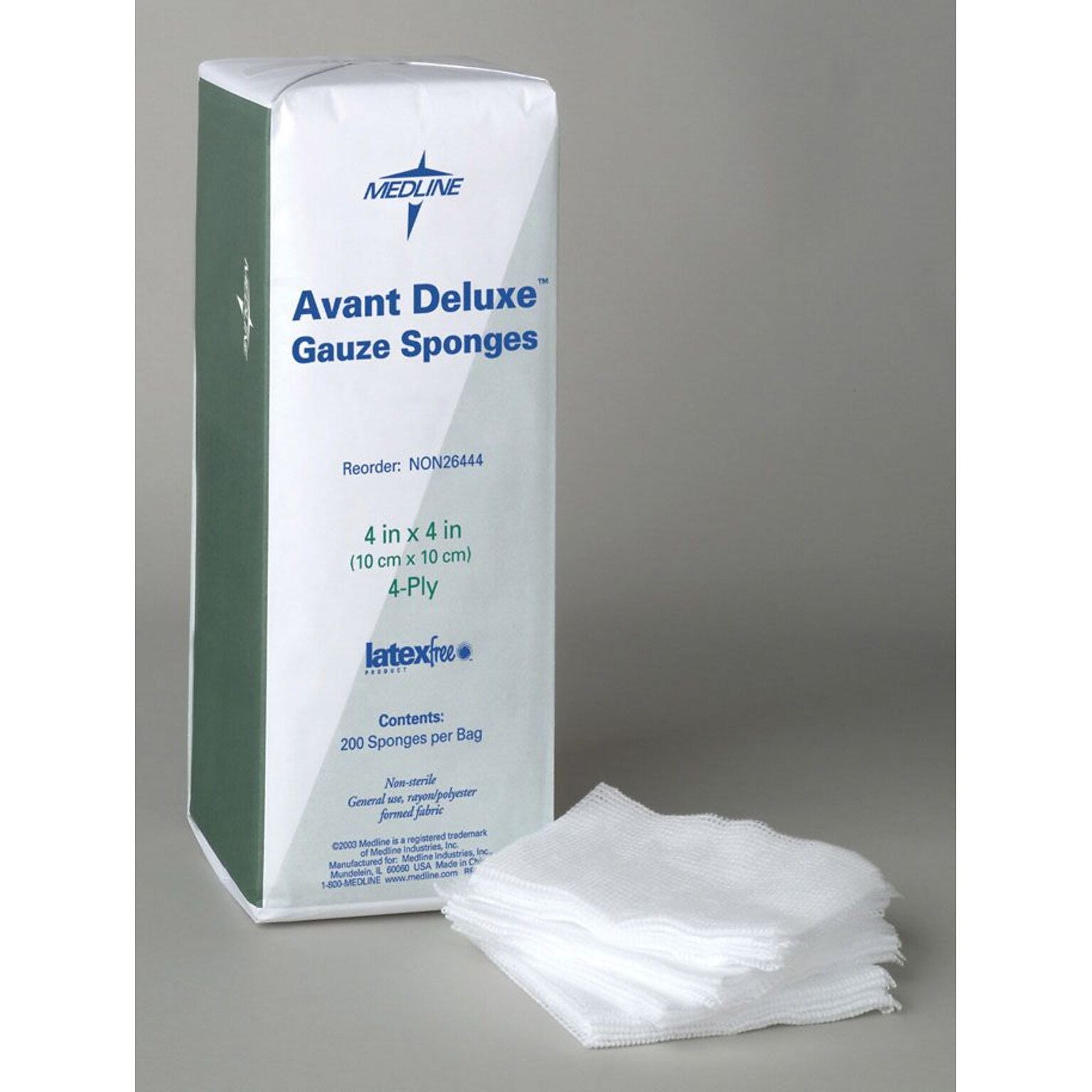 Avant Deluxe™ Non-woven Non-sterile Gauze Sponges, 4 x 4 Size, 3 Ply, 2000/Pack