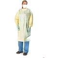 Medline Lightweight Multi-ply Isolation Gowns, Yellow, XL, Elastic Wrist, 50/Pack