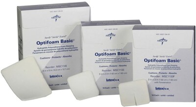 Optifoam® Basic Non-adhesive Dressings, 3 x 3 Size, 10/Box