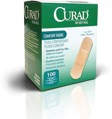 Curad® Flex-Fabric™ Adhesive Bandages; Natural, 3 L x 3/4 W, 8100/Pack