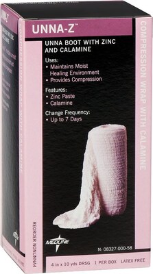 Medline Calamine Unna Boot Bandages, 10 yds L x 4" W