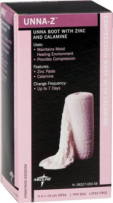 Medline Calamine Unna Boot Bandages, 10 yds L x 3 W