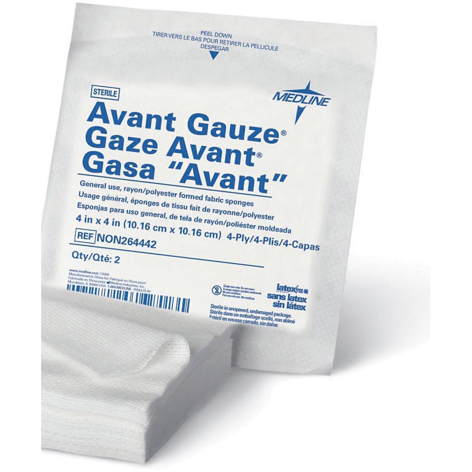 Avant Deluxe™ Non-woven Sterile Gauze Sponges, 4 x 4 Size, 4 Ply, 1200/Pack