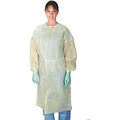 Medline Polypropylene Isolation Gowns, Yellow, XL, Elastic Wrist, 50/Pack