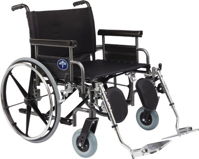 Medline Excel Shuttle Wheelchairs, 24 W x 20 D Seat, Removable Desk Length Arm, Elevating Leg