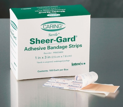 Caring® Adhesive Bandages; Natural, 3 L x 1 W, 1200/Box