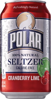 Polar® Cranberry Lime Seltzer, 12 oz. Cans, 24/Pack