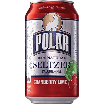 Polar® Cranberry Lime Seltzer, 12 oz. Cans, 24/Pack | Quill.com