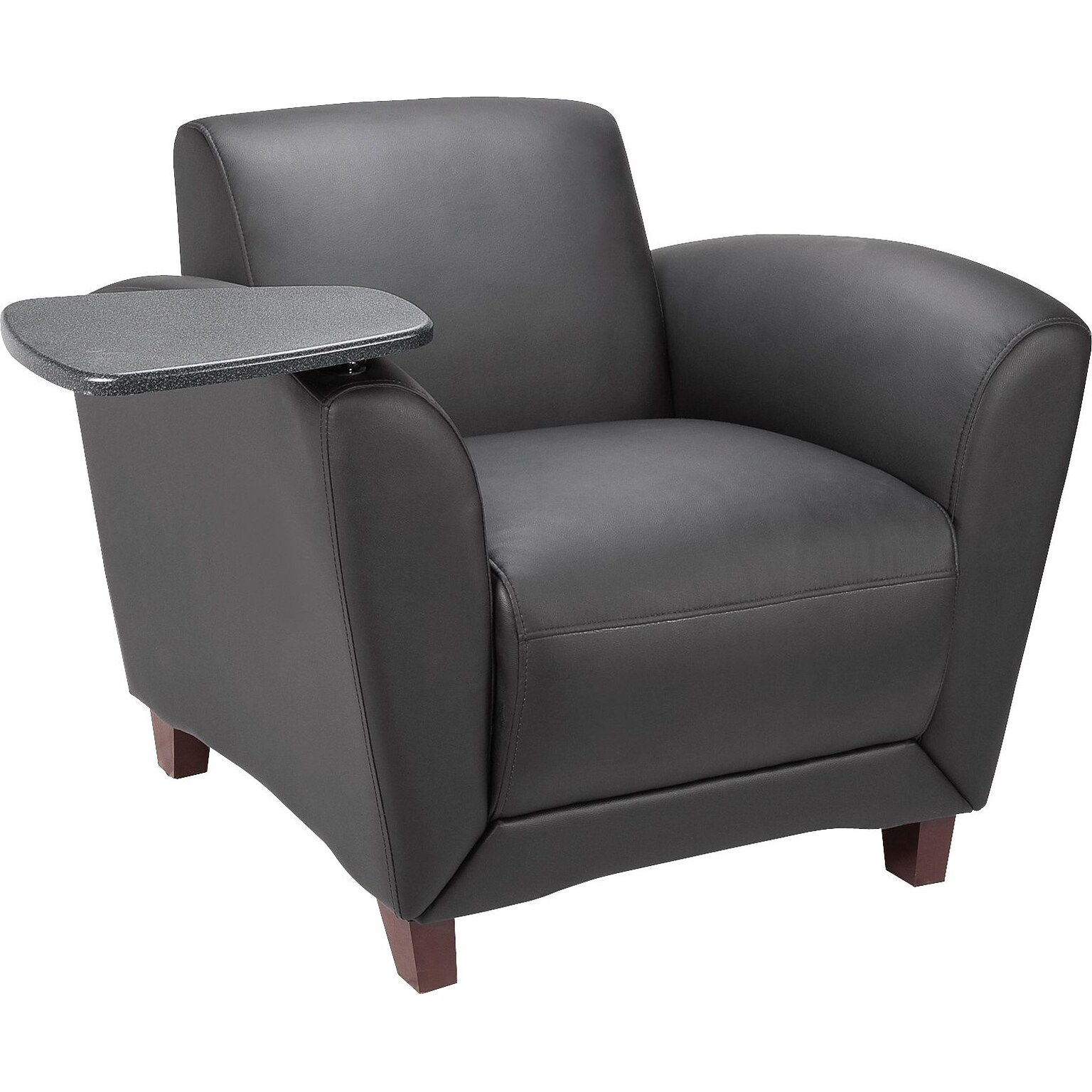 Lorell Accession Club Chair with Tablet Tray, Black (LLR68953)