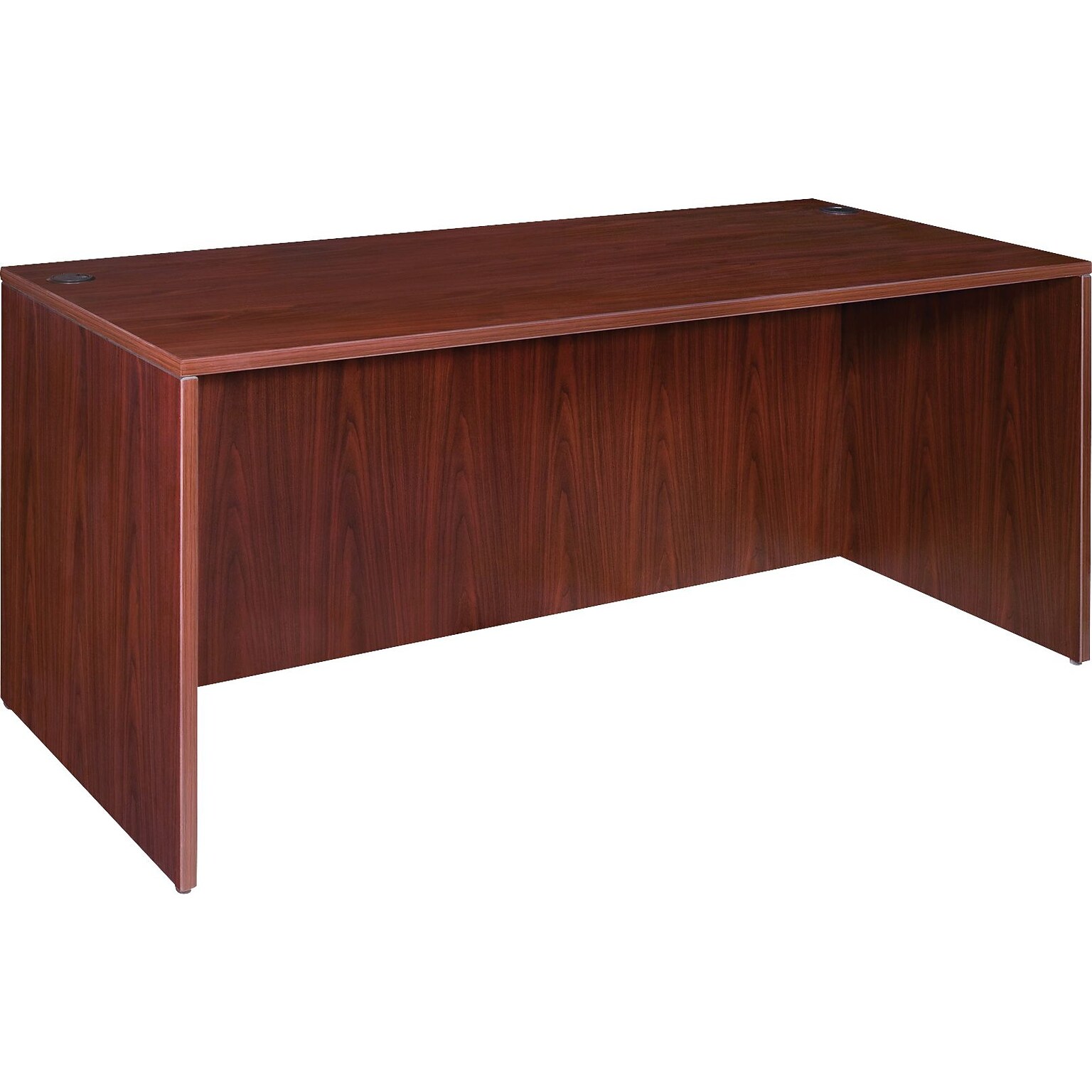 Lorell Essentials Series Rectangular Desk Shell, 72 x 36 x 29.5, Mahogany (LLR69371)