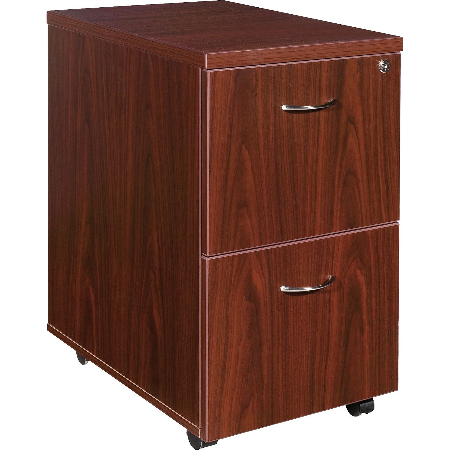 Lorell Essentials Series Mobile File Cabinet, 15.7W x 22D x 28.6H, Mahogany (LLR69397)