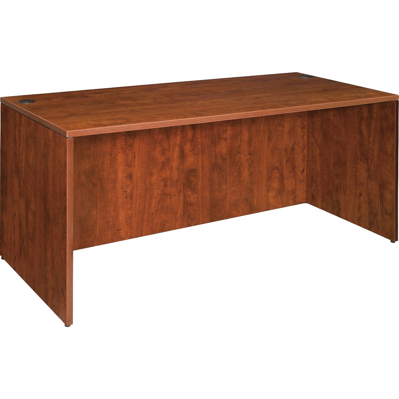Lorell Essentials Series Rectangular Desk Shell, 66.1W x 29.5D x 29.5H, Cherry (LLR69408)