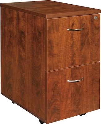 Lorell Essentials Series Mobile File Cabinet, 15.7W x 22D x 28.4H, Cherry (LLR69431)