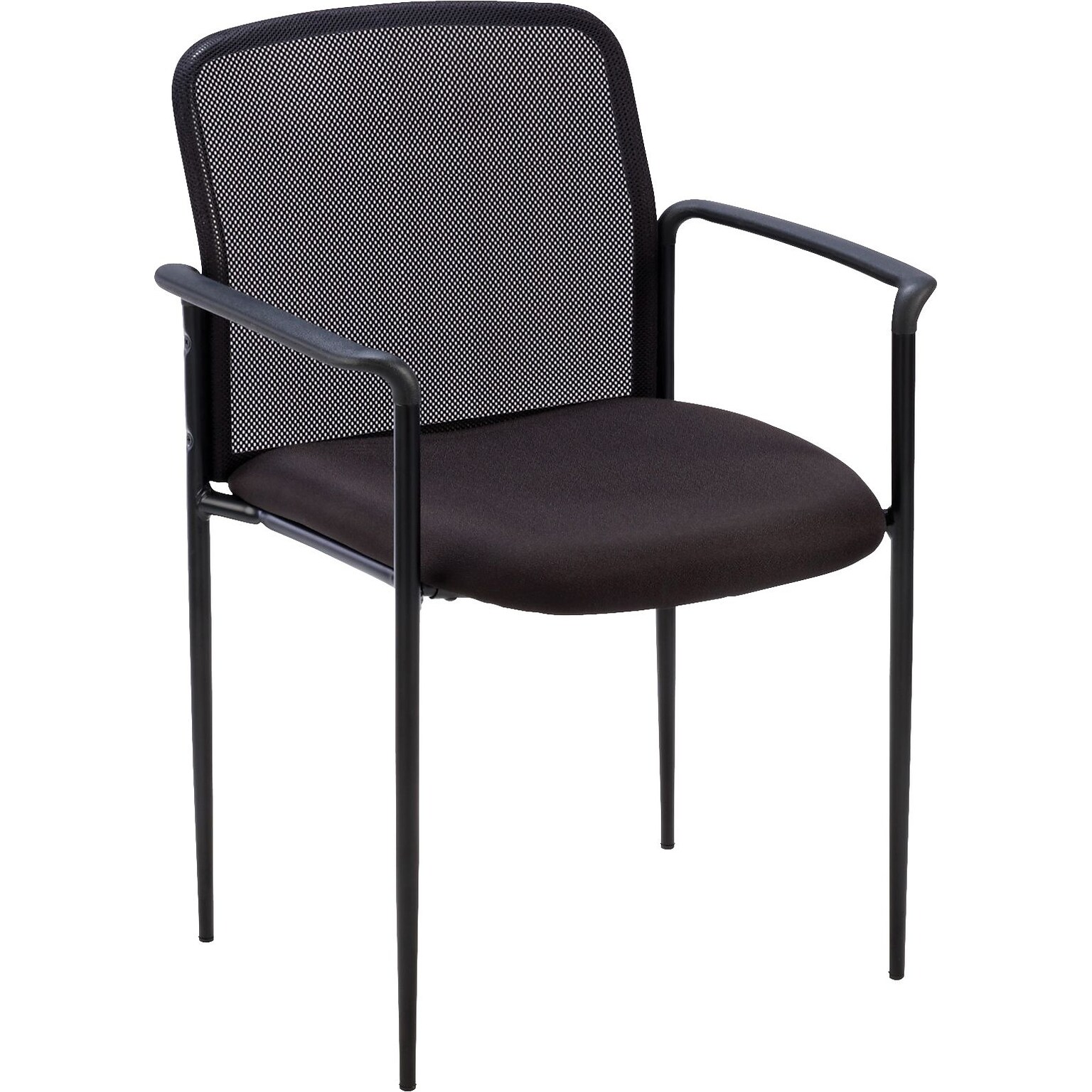 Lorell Reception Side Chair with Molded Cap Arms, Black (LLR69506)