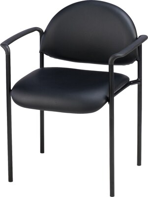 Lorell Vinyl Reception Guest Chair, Black (LLR69507)