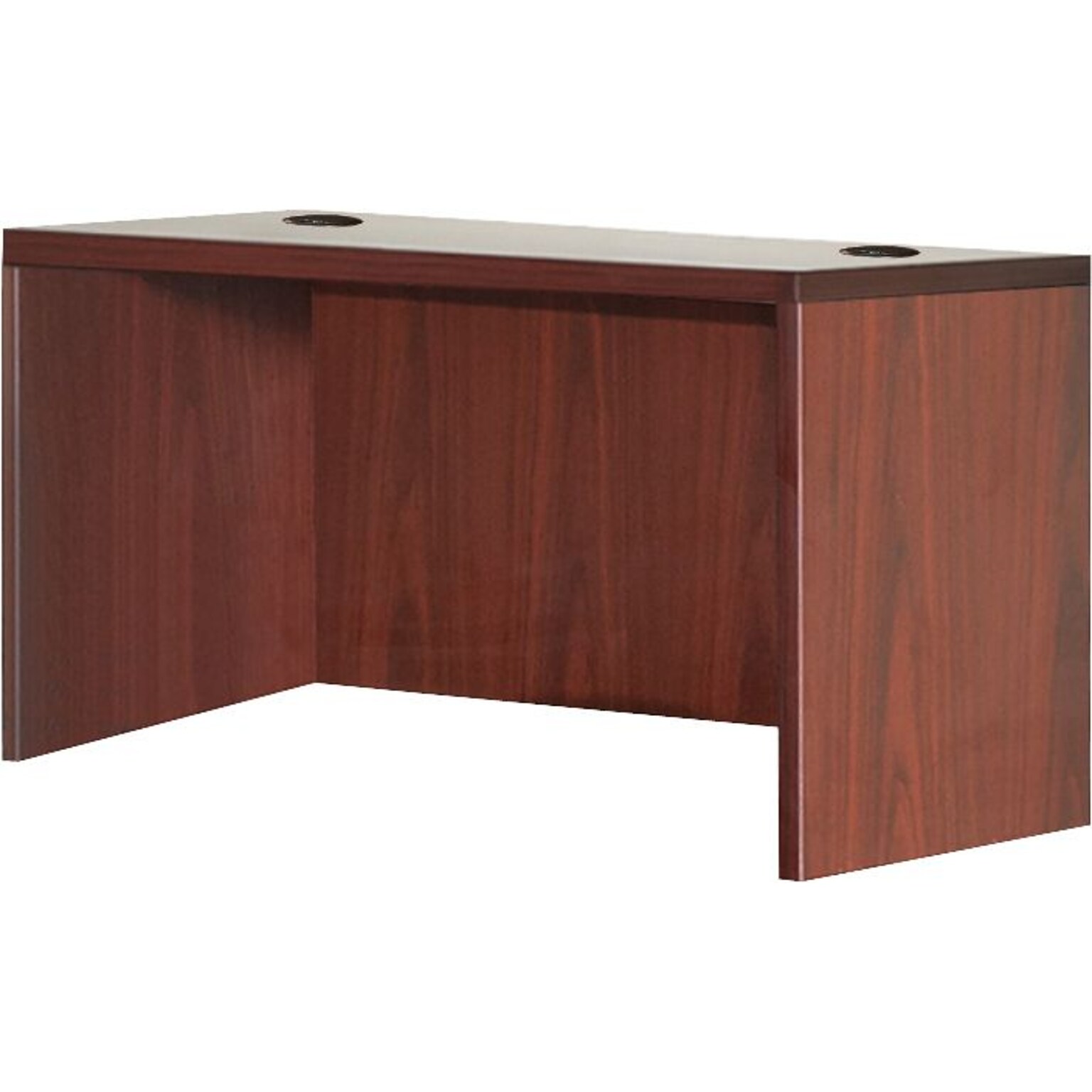 Lorell Essentials Rectangular Desk Shell, Mahogany, 30 x 29.5 x 48