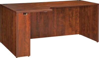 Lorell Essentials Series Left Corner Credenza, 70.9W x 35.4D x 29.5H, Cherry (LLR69907)