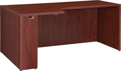 Lorell Essentials Series Left Corner Credenza, 66.1W x 35.4D x 29.5H, Mahogany (LLR69910)