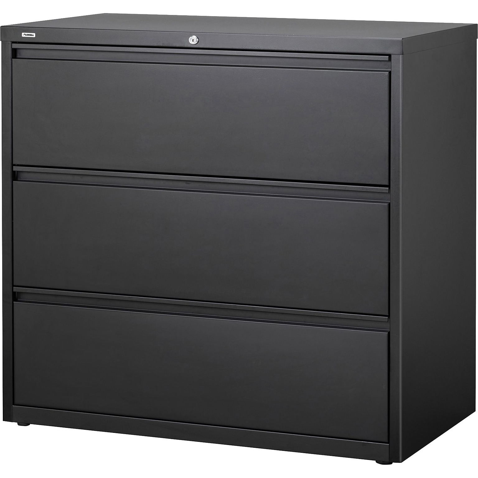 Lorell 3-Drawer Black Lateral Files, Black