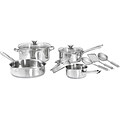 WearEver Cook and Strain 10-Piece Cookware Set, Stainless Steel